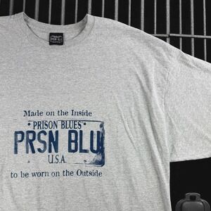 Prsn Blu T Shirt Men 3XL Made on the Inside‎ Inmate Made Plate License Gray